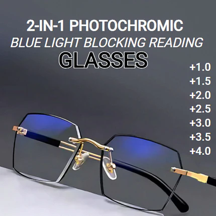 ✨Sapphire high hardness✨Anti blue progressive Far And Near Dual-Use  Presbyopic Glasses