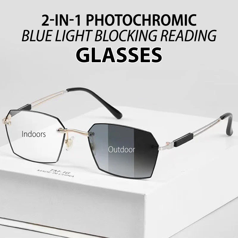 ✨Sapphire high hardness✨Anti blue progressive Far And Near Dual-Use  Presbyopic Glasses