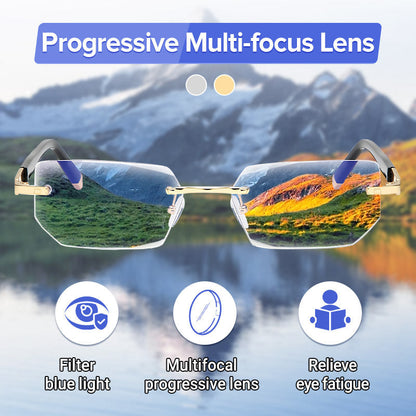 ✨Sapphire high hardness✨Anti blue progressive Far And Near Dual-Use  Presbyopic Glasses
