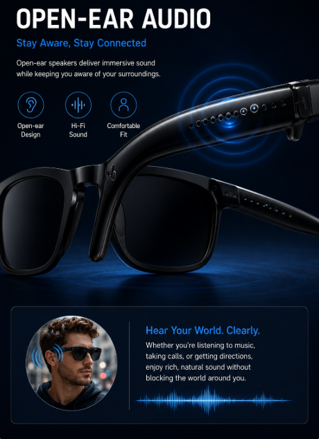 Pryxo™- Smart Glasses-Speak naturally in 100+ languages without taking out your phone.