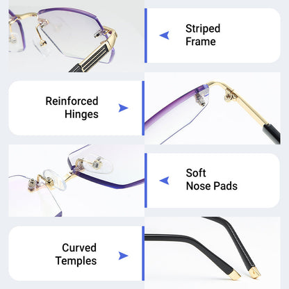 ✨Sapphire high hardness✨Anti blue progressive Far And Near Dual-Use  Presbyopic Glasses